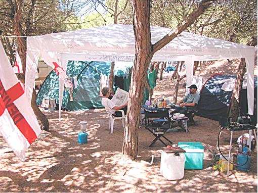 Les Kimo's campsite pitch in Guincho, Portugal.