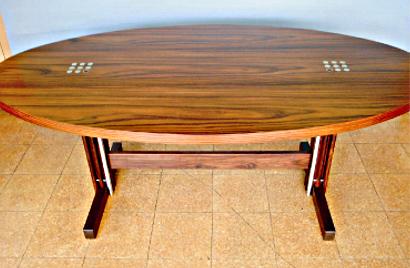 The White House Dining Table. Rosewood & Stainless Steel.